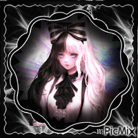 black and white lolita dark animált GIF