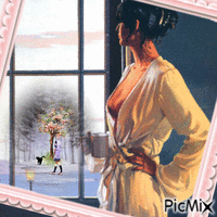 WOMAN BY THE WINDOW Animated GIF