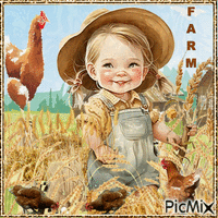 Baby - Boy - Girl - Farm - GIF animé gratuit