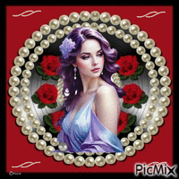red rose and woman - Free animated GIF