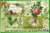 kdo pour toutes mes AMIES du site bon 1er mai et BONHEUR a vous animovaný GIF