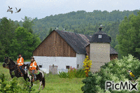 Old barn with Silo - Zdarma animovaný GIF