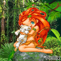 Jungle girl GIF animado