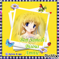 bon samedi bisous d amitié - Бесплатный анимированный гифка