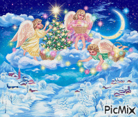 Christmas Angels animasyonlu GIF