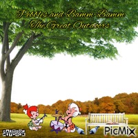 Pebbles and Bamm-Bamm The Great Outdoors 动画 GIF