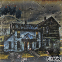 Creepy house - GIF animé gratuit