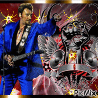 Rock 'n' Roll Johnny Hallyday - GIF animé gratuit