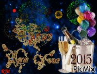 Happy New Year 2015 анимиран GIF
