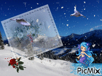 zimní romantika animēts GIF