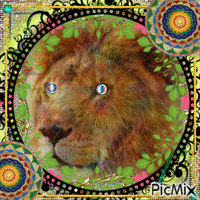Lion decor GIF animado