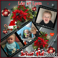 Léo et Lyan Joyeux Noel - GIF animado gratis
