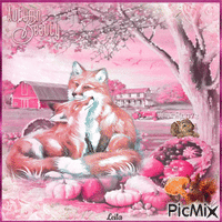 Autumn Beauty. Foxs. Pink