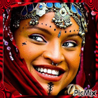 Portrait Femme Indienne - Gratis geanimeerde GIF