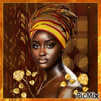 Portrait - African Lady - Бесплатный анимированный гифка