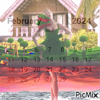 Unusual February calendar - Free animated GIF