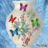 Butterfly Vase - GIF animasi gratis