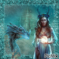 The Druid and the Dragon - Бесплатный анимированный гифка