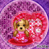 Pink Puppy OMG animovaný GIF