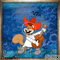 Sandy Cheeks singing a Song
