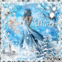 Winter Fantasy Blue and white