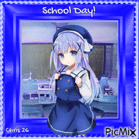 School day.. anime girl animovaný GIF