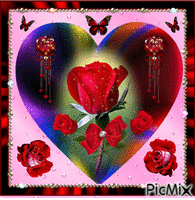 Birthaflies and roses animovaný GIF
