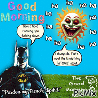 Batman says Good Morning - GIF animé gratuit