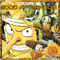 Ussop One Piece Good Afternoon! animerad GIF