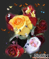 rózsa pilangókal - Безплатен анимиран GIF