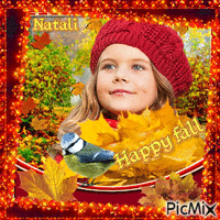 Enfant heureux d'automne