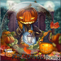 Halloween Kürbiskopf - Безплатен анимиран GIF