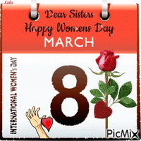 Dear Sisters. Happy Womens Day. 8. March. - Ücretsiz animasyonlu GIF
