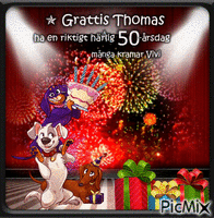 Grattis Thomas 50 2019 アニメーションGIF