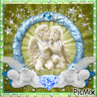 couple d'angelot - GIF animado gratis
