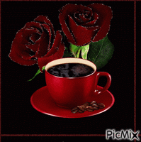 Caffè Con Rosa - GIF animado gratis