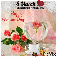 Happy Womens Day. 8. March.International Womens Day - Bezmaksas animēts GIF