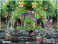 Fairies taking care of the nature アニメーションGIF