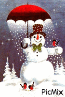 Happy Snowman - GIF animado gratis