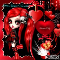 Little Gothic Valentine -  Doll Animated GIF