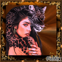 leopard woman laurachan - GIF animé gratuit