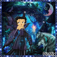 Betty Boop in Fantasy Forest - 無料のアニメーション GIF