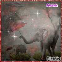 Sweet  Elephant Momma's Love animoitu GIF