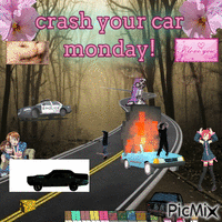 crash car monday - GIF animasi gratis
