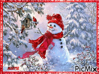 bonhomme de neige animoitu GIF