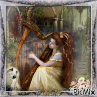 la joueuse de harpe GIF animé