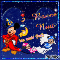 Mickey bonne nuit animovaný GIF