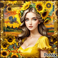 Sunflowers animovaný GIF