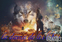 la dama  de los lobos - 無料のアニメーション GIF