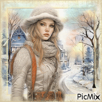 Schönheit im Winter in Pastell - GIF animado grátis